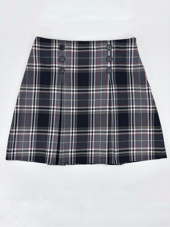 Point Zero Dresses & Skirts - Point Zero Nicole Benisti Black and Gray Plaid Pleated A-Line Mini Skirt, 10